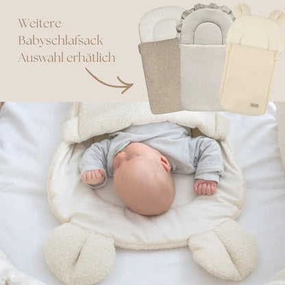Babyschlafsack Teddyohren Bouclé - 2.5 TOG Ganzjahres-Schlafsack aus Bio-Baumwolle