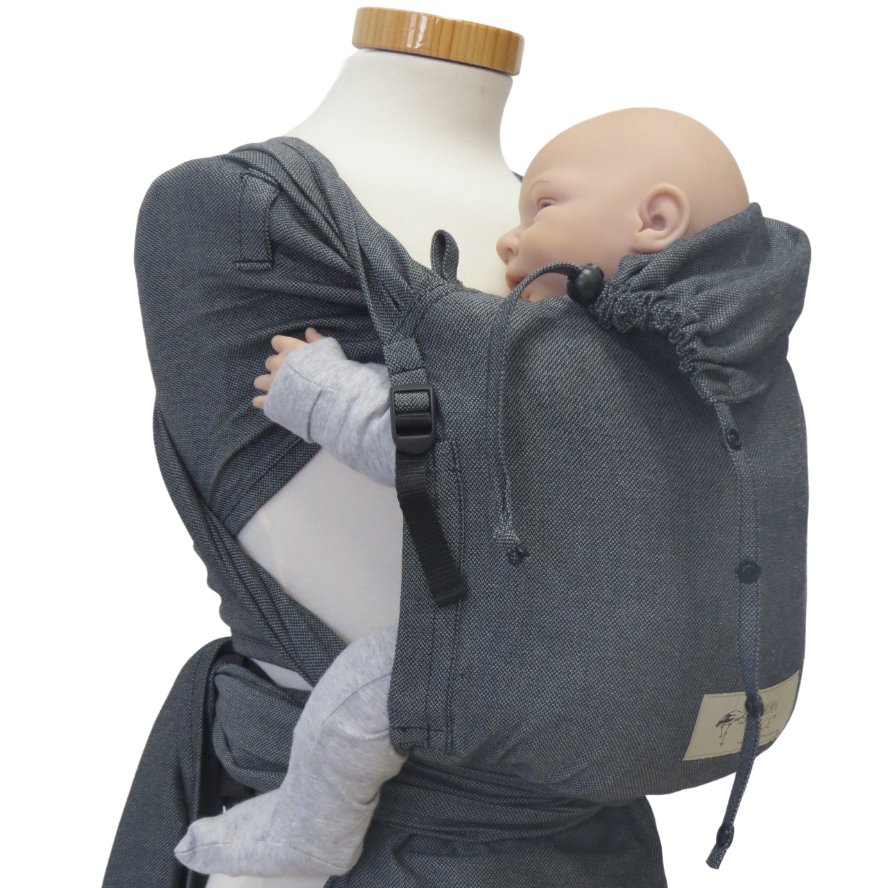 Bondima Babytrage ab Geburt - Ergonomische Half-Buckle mit Tuchträgern