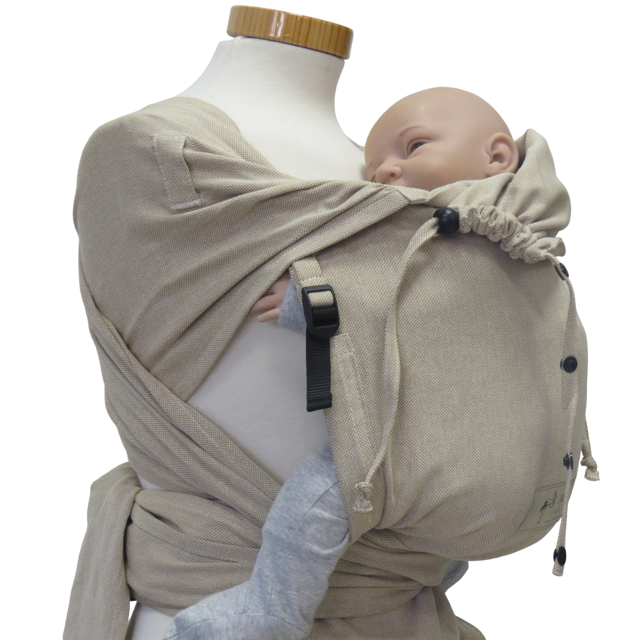 Bondima Babytrage ab Geburt - Ergonomische Half-Buckle mit Tuchträgern