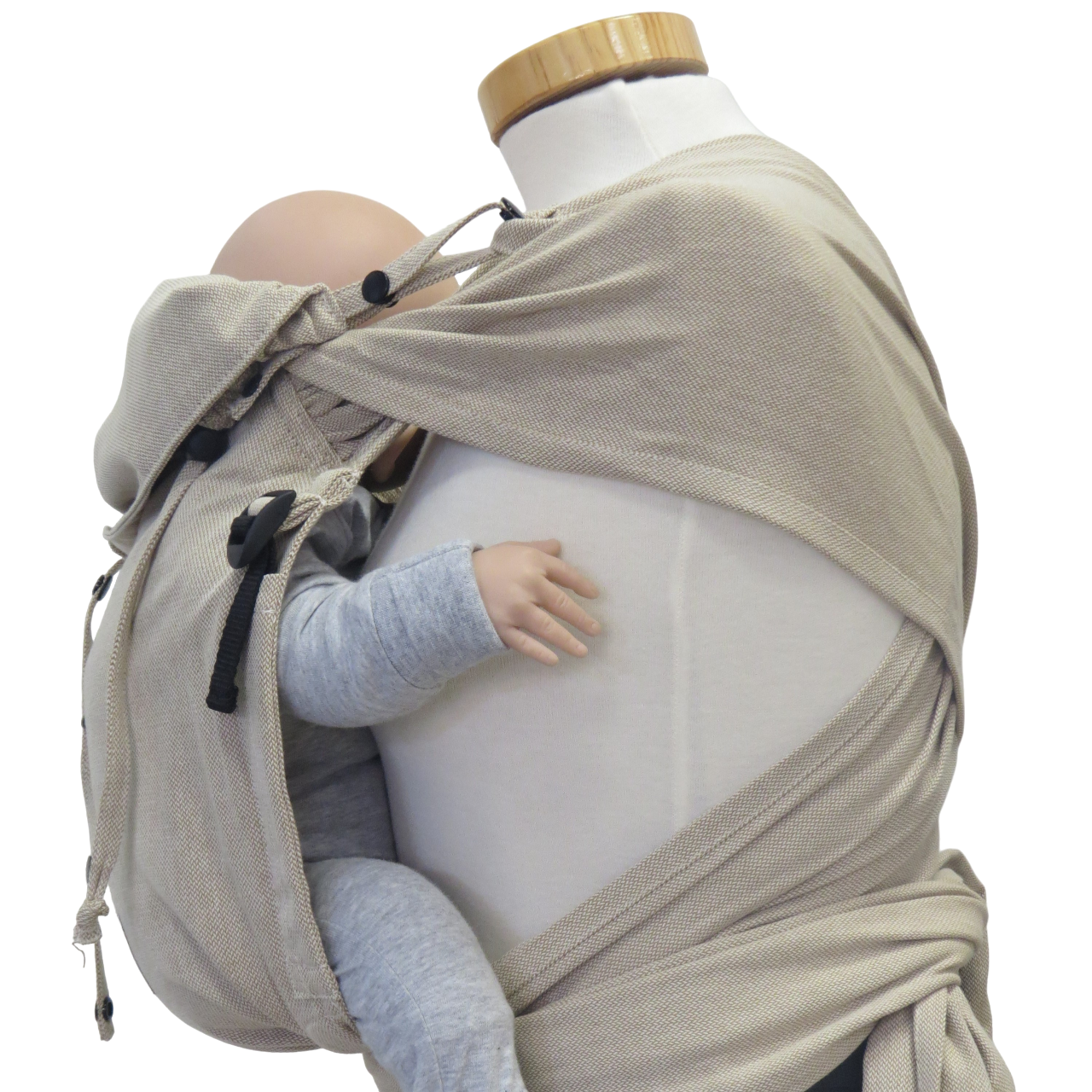 Bondima Babytrage ab Geburt - Ergonomische Half-Buckle mit Tuchträgern
