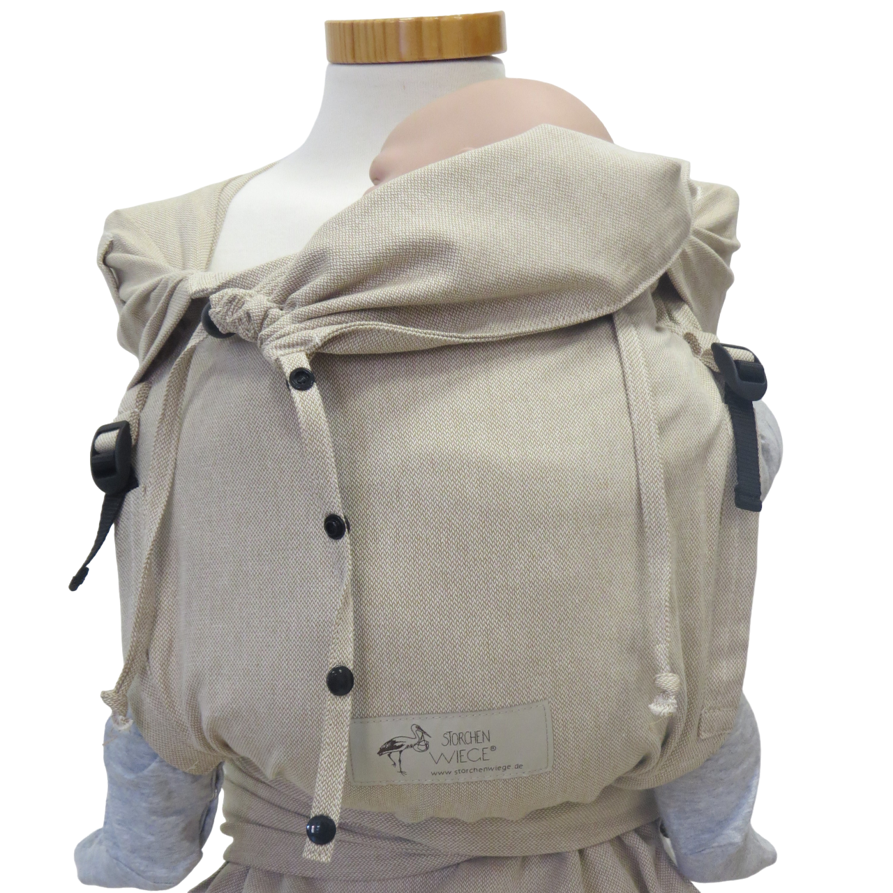 Bondima Babytrage ab Geburt - Ergonomische Half-Buckle mit Tuchträgern