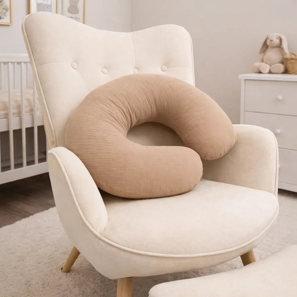 Stillkissen U-Form Musselin - Ergonomisches Schwangerschafts- & Stillkissen mit abnehmbarem Bezug