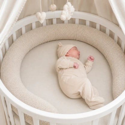 Bettschlange einsträngig Bouclé - Kuschelige 3-in-1 Bettumrandung aus weichem Teddystoff