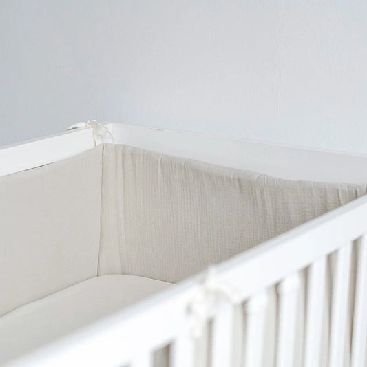 Bettumrandung Musselin - Weicher Nestchen-Schutz für Babybett & Beistellbett
