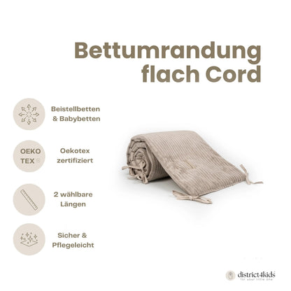 Bettumrandung Cord - Modernes Wendemodell für Beistellbett und Babybett