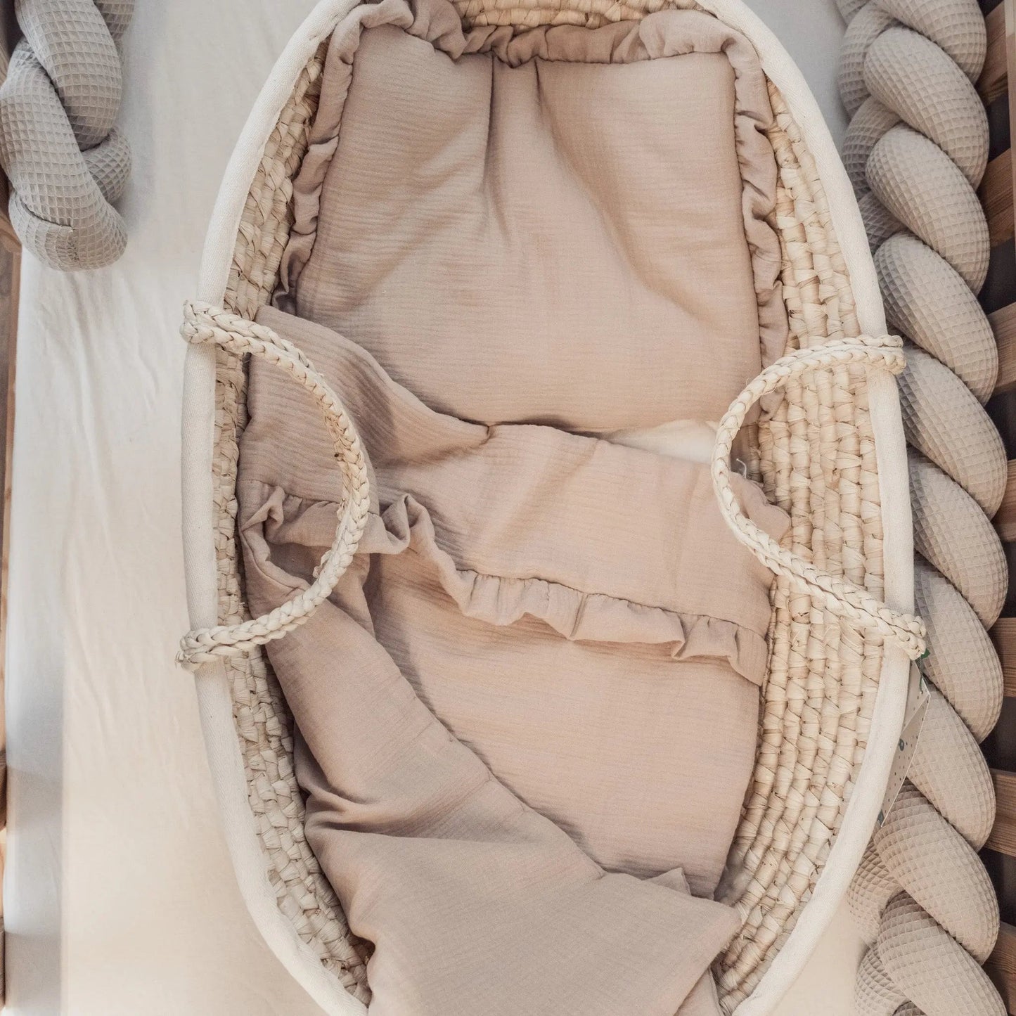 Kinderbettwäsche Musselin Rüschen - 2.5 TOG Bettwäsche-Set mit Kissen & Decke