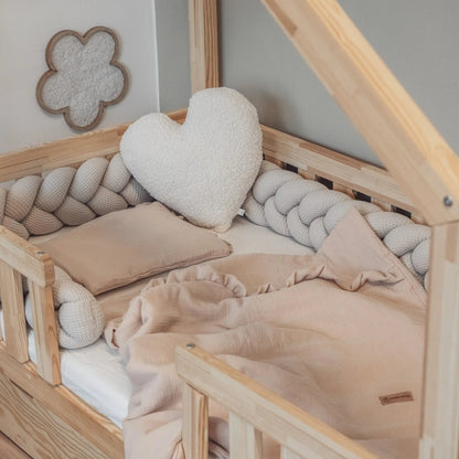 Kinderbettwäsche Musselin Rüschen - 2.5 TOG Bettwäsche-Set mit Kissen & Decke