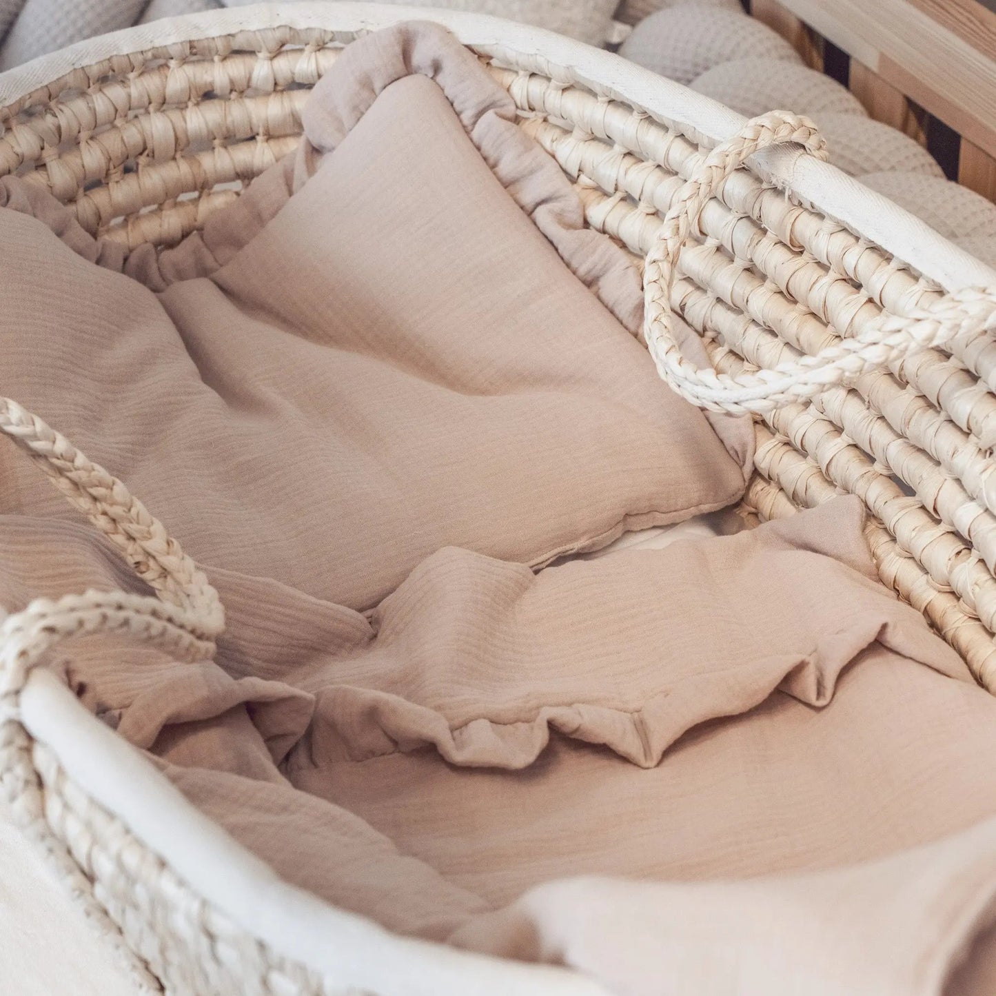 Kinderbettwäsche Musselin Rüschen - 2.5 TOG Bettwäsche-Set mit Kissen & Decke