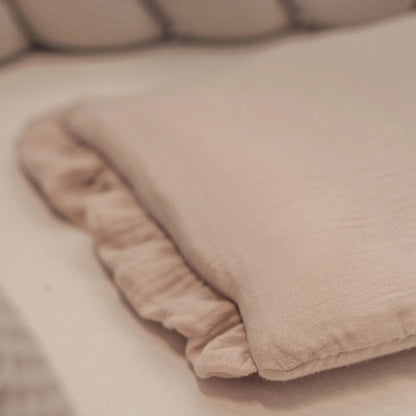 Kinderbettwäsche Musselin Rüschen - 2.5 TOG Bettwäsche-Set mit Kissen & Decke