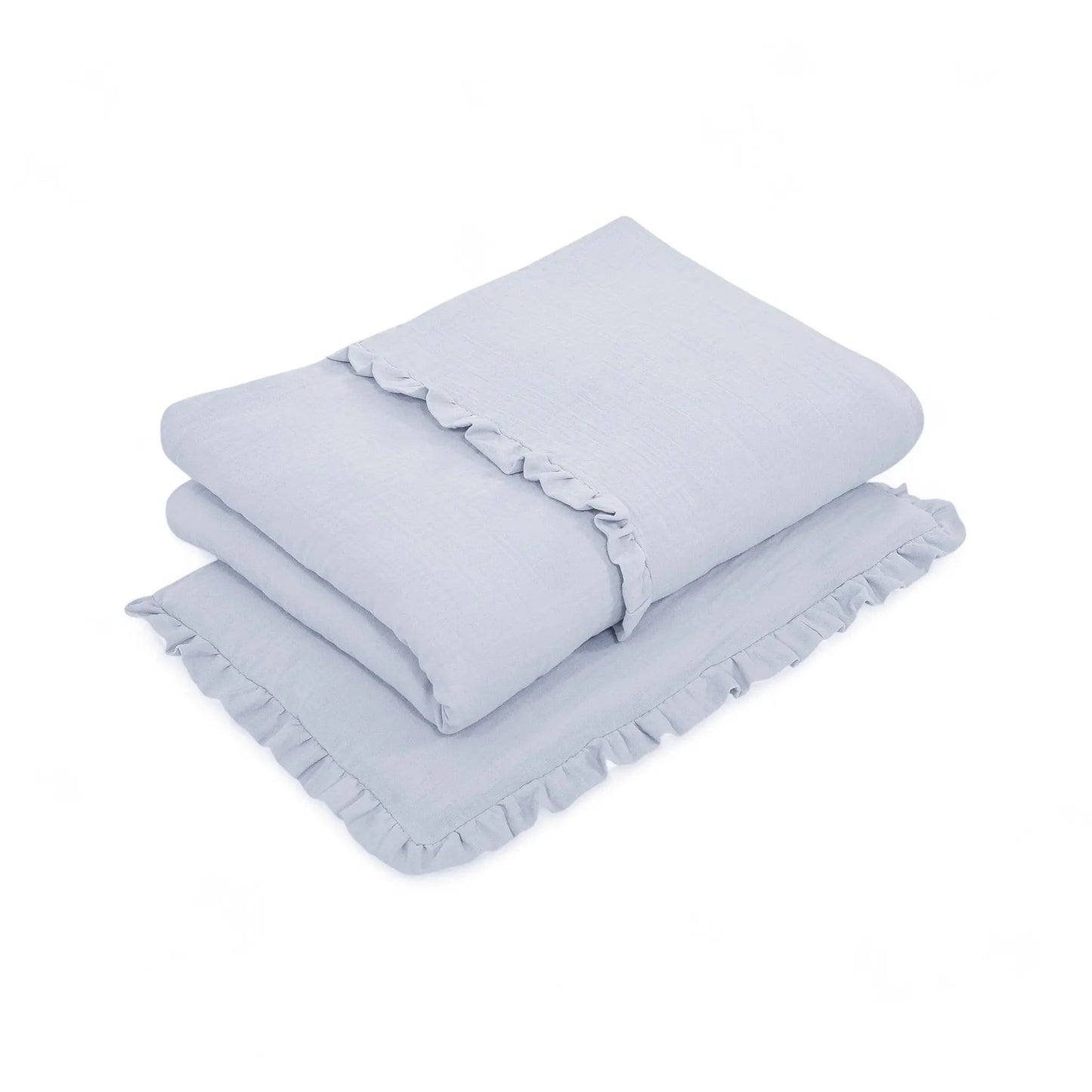 Kinderbettwäsche Musselin Rüschen - 2.5 TOG Bettwäsche-Set mit Kissen & Decke