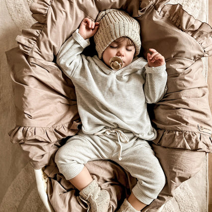 Kinderbettwäsche Rüschen - Weiche Baumwoll-Bettwäsche mit Reißverschluss