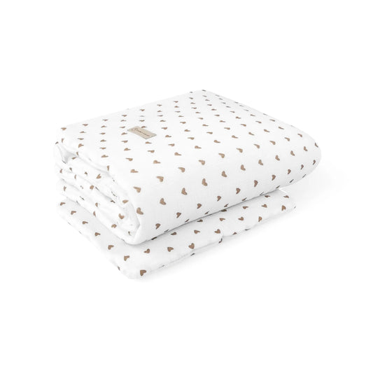 Kinderbettwäsche Musselin Herzen - 2.5 TOG Bettwäsche-Set mit Kissen & Decke