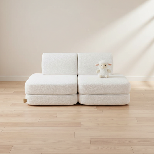 MeowBaby Spielsofa Mini Basic Bouclé- CremeWeiss