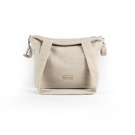 Wickeltasche Bouclé - Geräumige Kinderwagentasche aus weichem Teddystoff