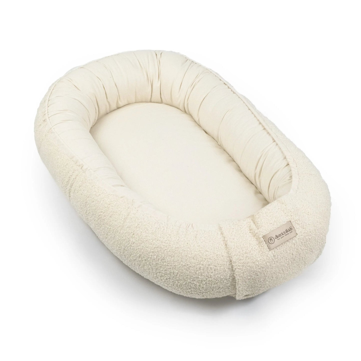 Babynest Bouclé Beige - Mitwachsendes Kuschelnest aus weichem Teddystoff