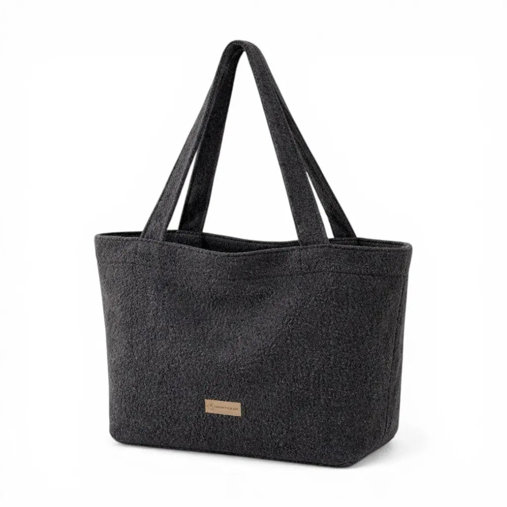 Mom Bag Bouclé Creme - Großer Teddy-Shopper für den Kinderwagen