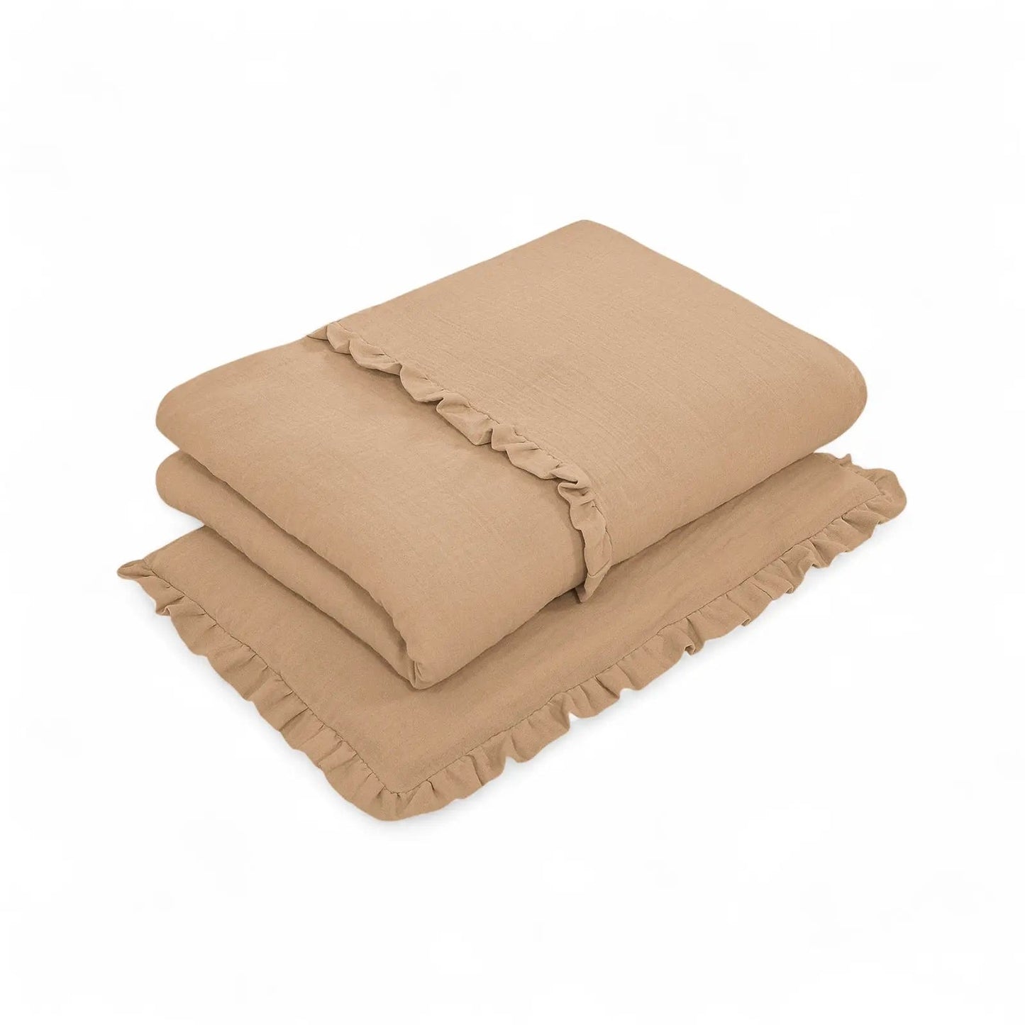 Kinderbettwäsche Musselin Rüschen - 2.5 TOG Bettwäsche-Set mit Kissen & Decke