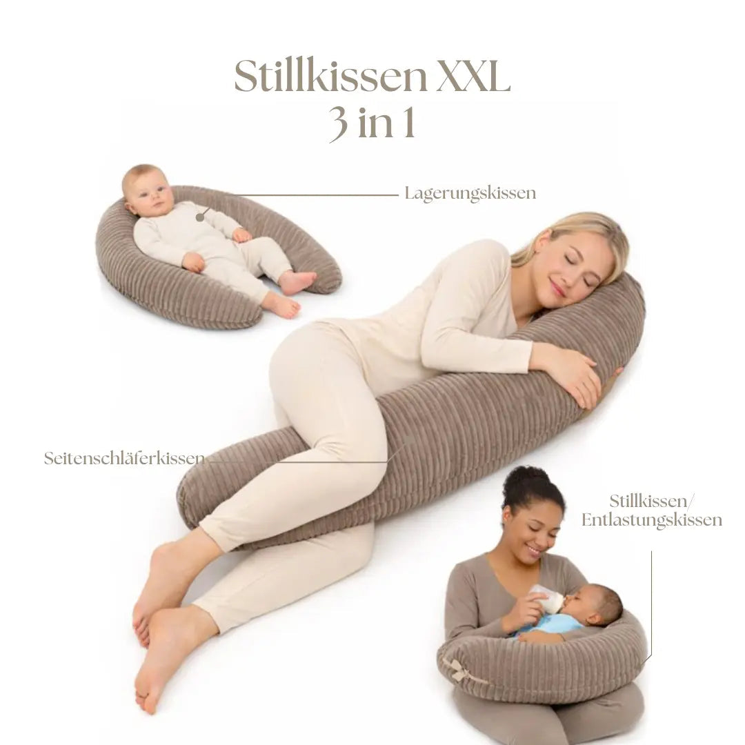 Stillkissen Cord XXL - Ergonomisches Still- & Schwangerschaftskissen