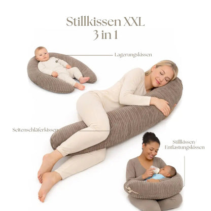 Stillkissen Cord XXL - Ergonomisches Still- & Schwangerschaftskissen
