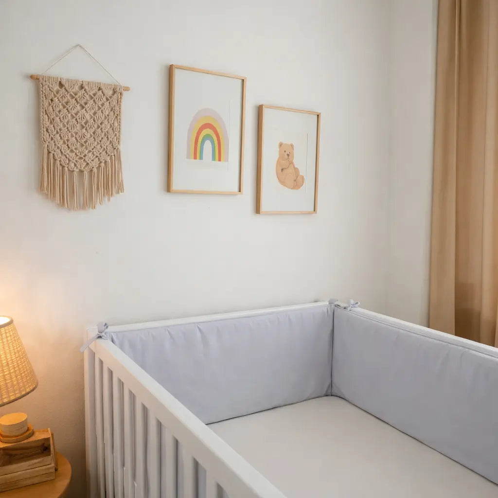 Bettumrandung Baumwolle - Klassischer Nestchen-Schutz für Babybett & Beistellbett