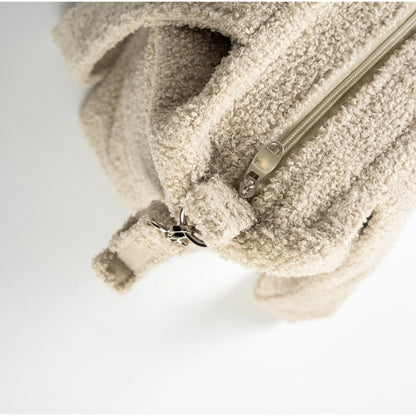 Wickeltasche Bouclé - Geräumige Kinderwagentasche aus weichem Teddystoff