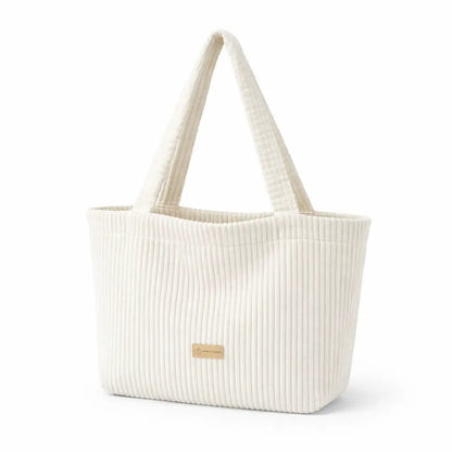 Mom Bag Cord Creme - Großer Cord-Shopper für den Kinderwagen