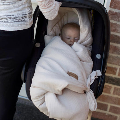 Einschlagdecke Musselin Babyschale - 2.5 TOG Ganzjahres-Decke für Maxi-Cosi, Cybex & Co.