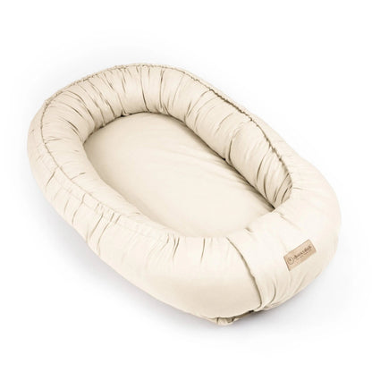 Babynest Baumwolle Beige - Mitwachsender Baby-Kokon aus weicher Baumwolle