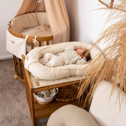 Babynest Baumwolle Beige - Mitwachsender Baby-Kokon aus weicher Baumwolle