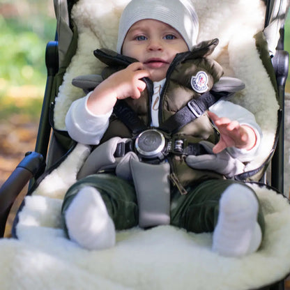 Winterfußsack Merino - Wasserdichter Baby-Fußsack mit Schafwollfutter für Kinderwagen & Schlitten