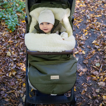Winterfußsack Merino - Wasserdichter Baby-Fußsack mit Schafwollfutter für Kinderwagen & Schlitten