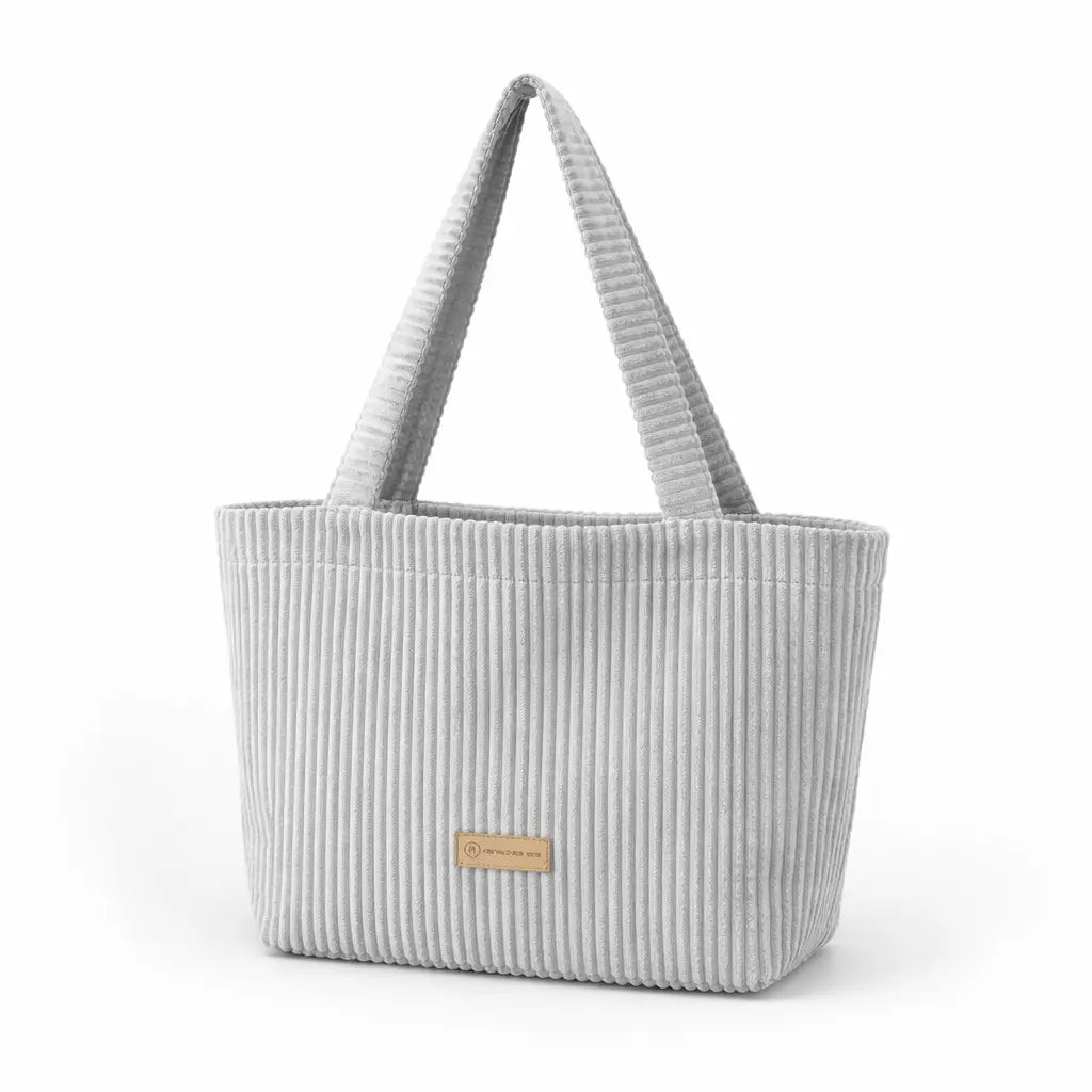 Mom Bag Cord Creme - Großer Cord-Shopper für den Kinderwagen