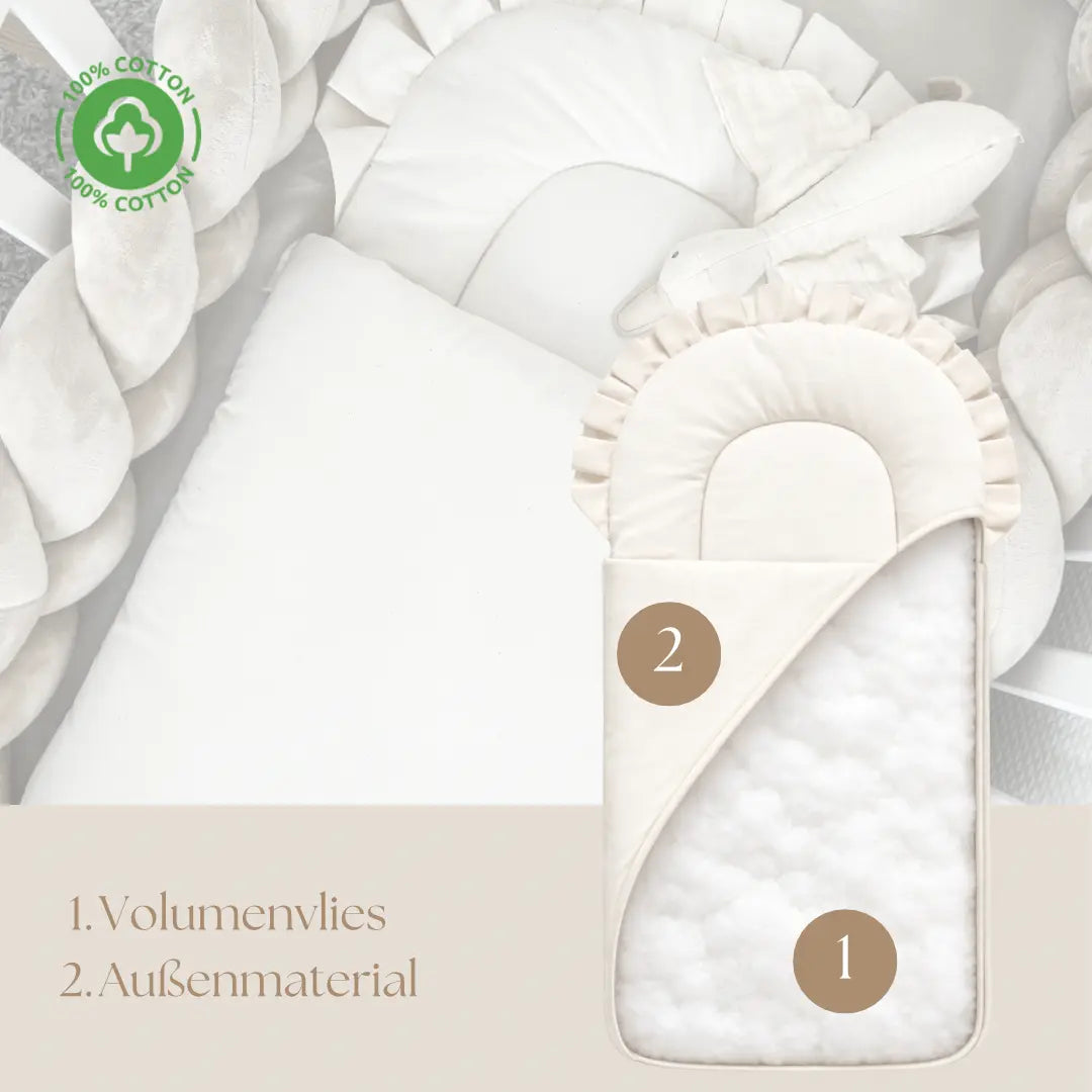 Babyschlafsack Dreamy Bio-Baumwolle - 2.5 TOG Ganzjahres-Schlafsack mit Rüschenkrone