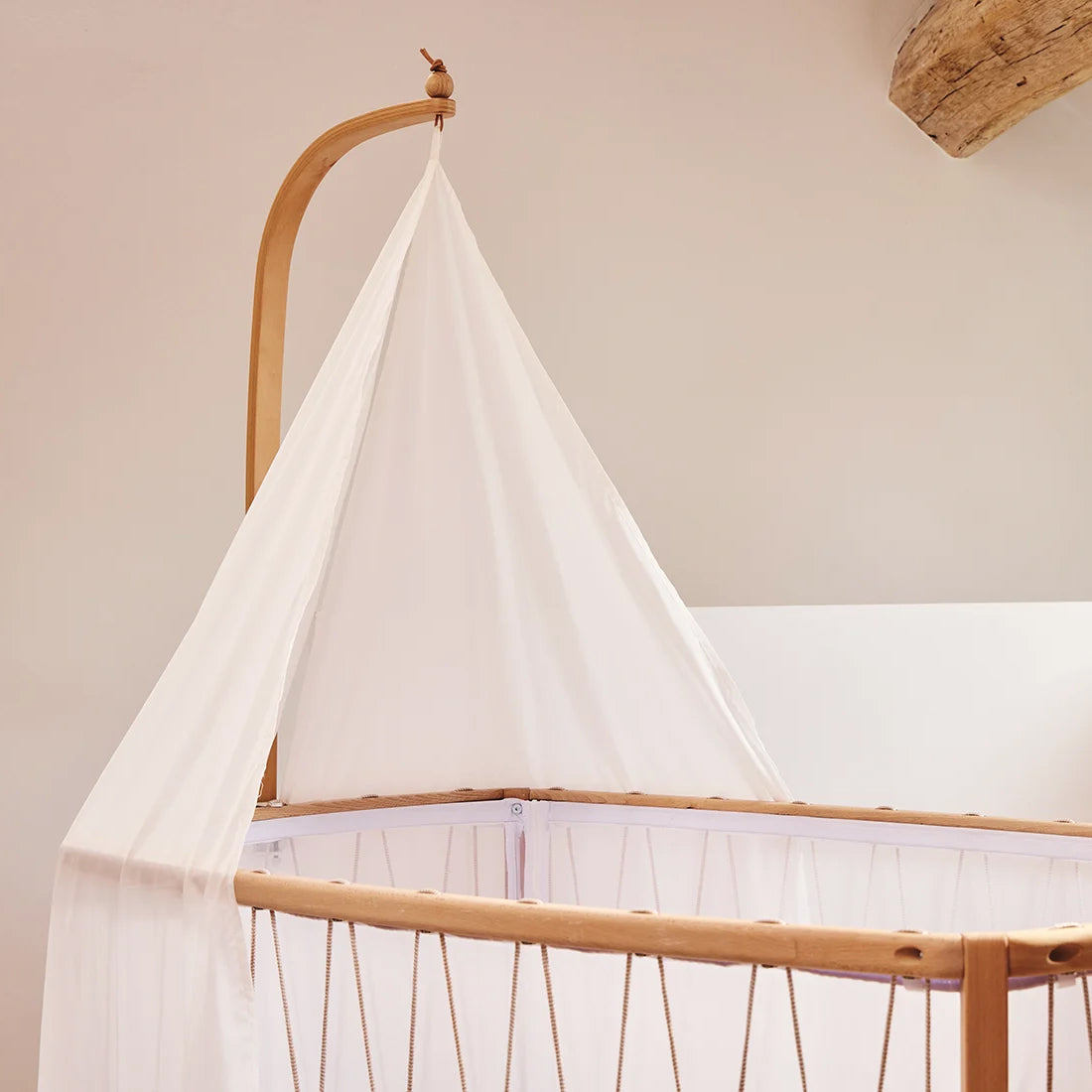KIMI Betthimmel CANOPY – Weißer Bio-Baumwollvoile