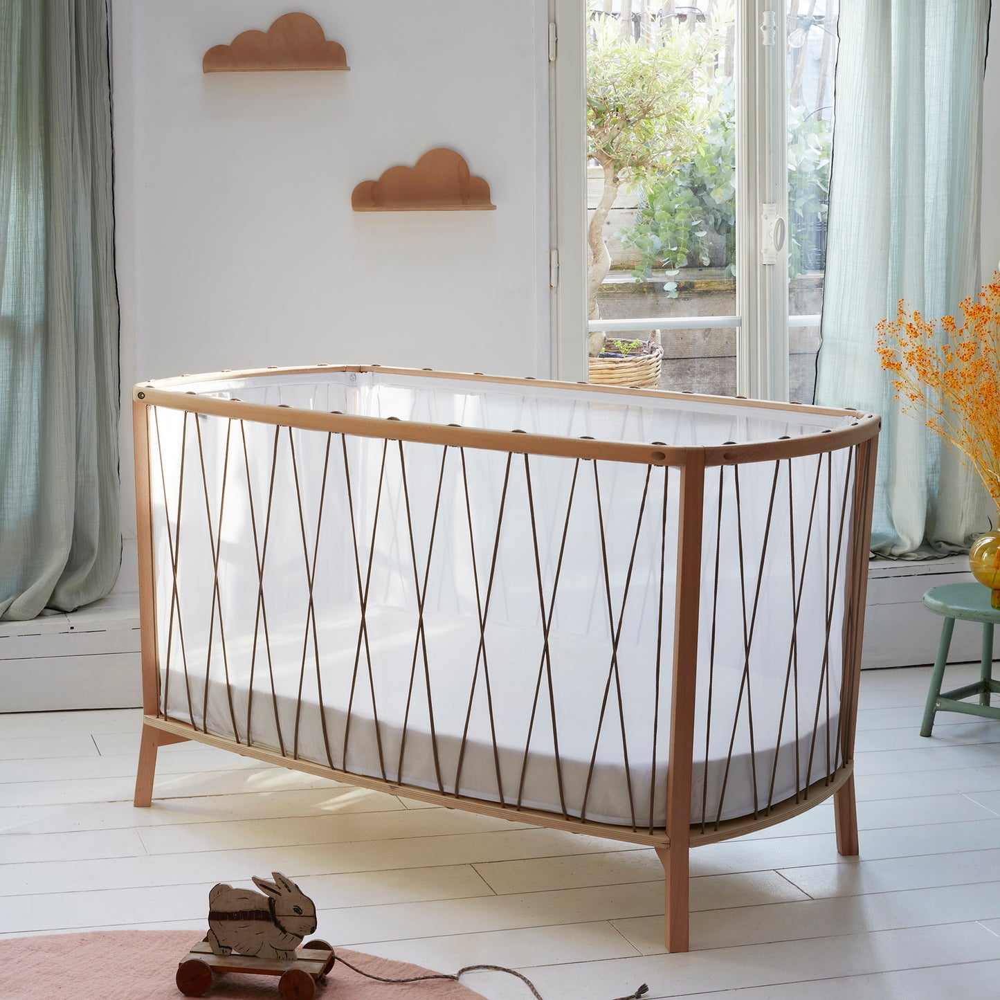 KIMI Babybett 120x60 cm – Mitwachsendes Designbett ohne Gitterstäbe