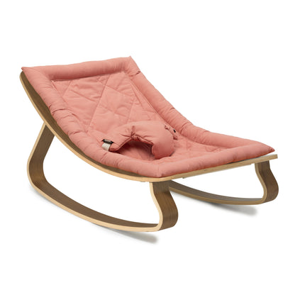 LEVO Design-Babywippe – Wippe aus Echtholz (Bio-Baumwolle)