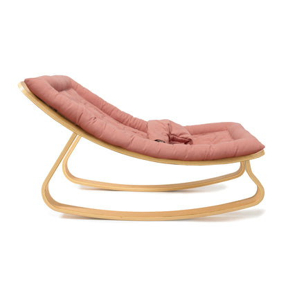 LEVO Design-Babywippe – Wippe aus Echtholz (Bio-Baumwolle)