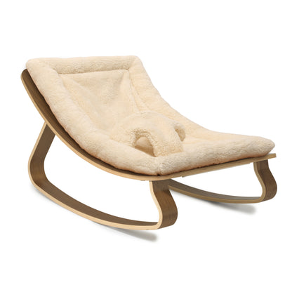 LEVO Design-Babywippe – Wippe aus Echtholz (Bio-Baumwolle)