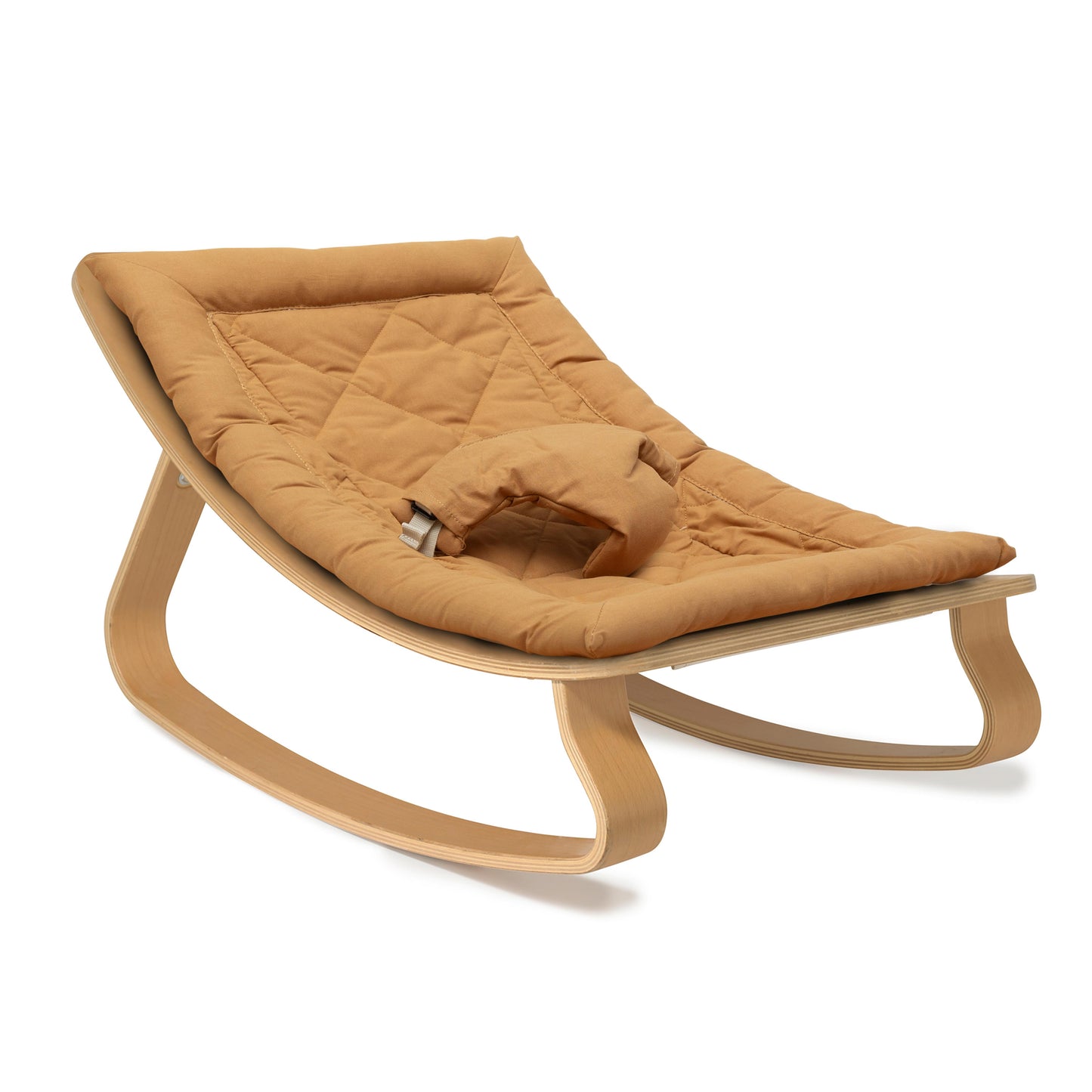LEVO Design-Babywippe – Wippe aus Echtholz (Bio-Baumwolle)
