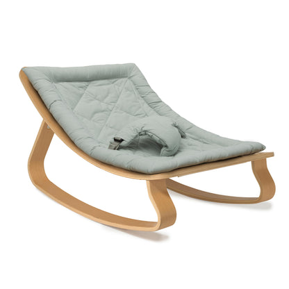 LEVO Design-Babywippe – Wippe aus Echtholz (Bio-Baumwolle)