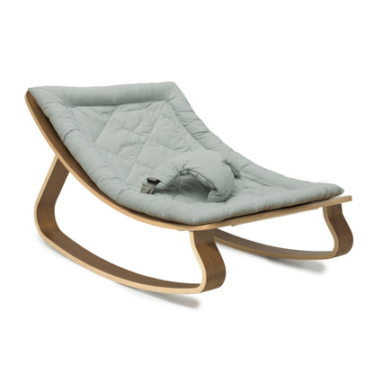 LEVO Design-Babywippe – Wippe aus Echtholz (Bio-Baumwolle)