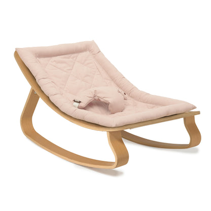 LEVO Design-Babywippe – Wippe aus Echtholz (Bio-Baumwolle)