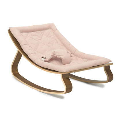 LEVO Design-Babywippe – Wippe aus Echtholz (Bio-Baumwolle)