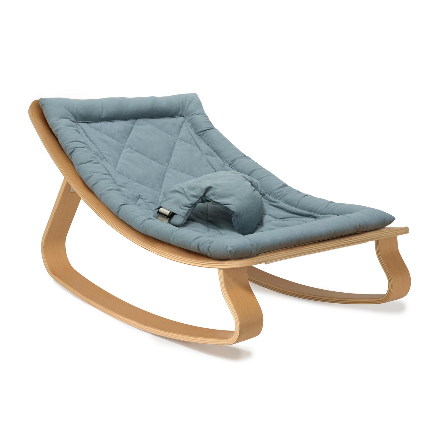 LEVO Design-Babywippe – Wippe aus Echtholz (Bio-Baumwolle)