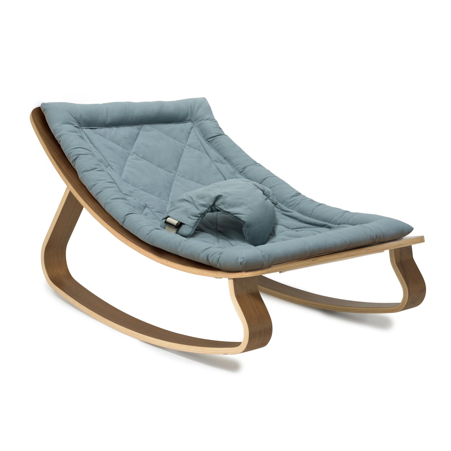 LEVO Design-Babywippe – Wippe aus Echtholz (Bio-Baumwolle)