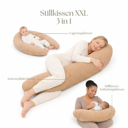 Stillkissen XXL Musselin - Ergonomisches Still- & Schwangerschaftskissen