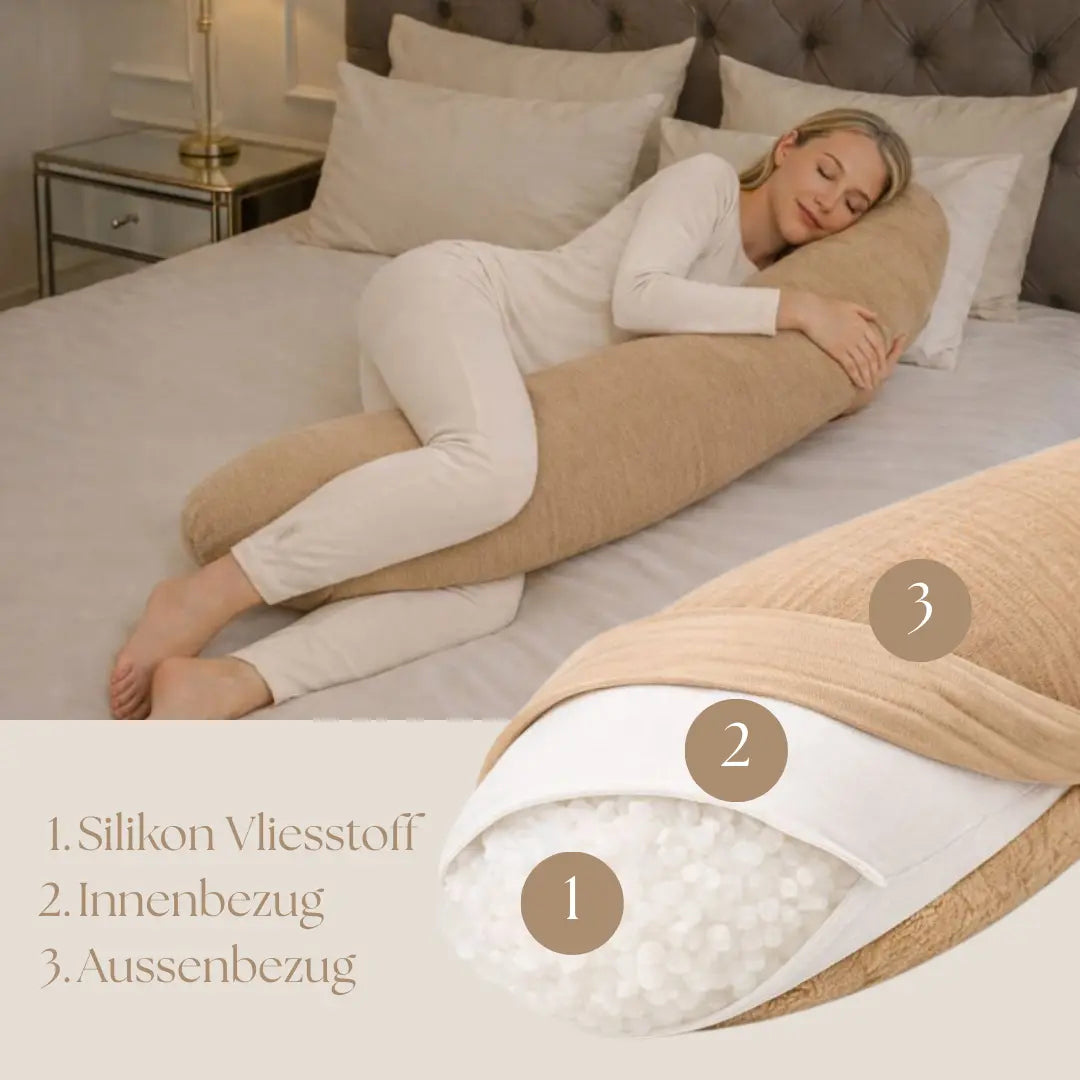 Stillkissen XXL Musselin - Ergonomisches Still- & Schwangerschaftskissen