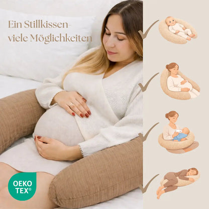 Stillkissen XXL Musselin - Ergonomisches Still- & Schwangerschaftskissen