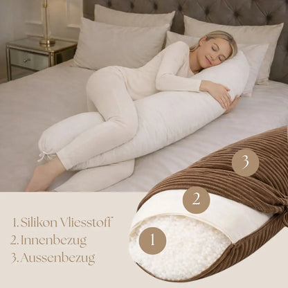 Stillkissen Cord XXL - Ergonomisches Still- & Schwangerschaftskissen