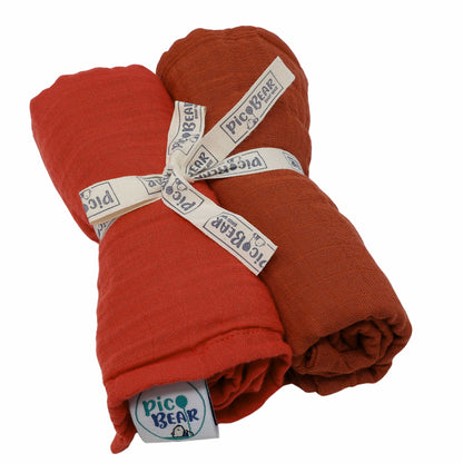 Baby Moltontücher Musselin „Pic Bear“ - 2 Stück